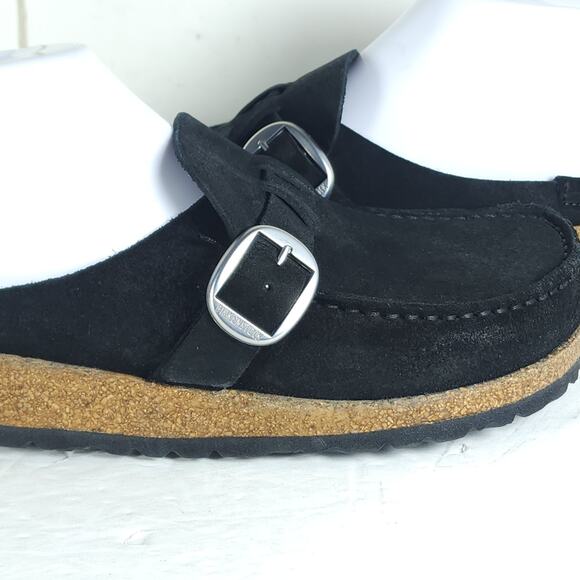 Birkenstock Women's Buckley EU38 US7N Black Suede Leather Slip On Clogs Shoes - Picture 16 of 16
